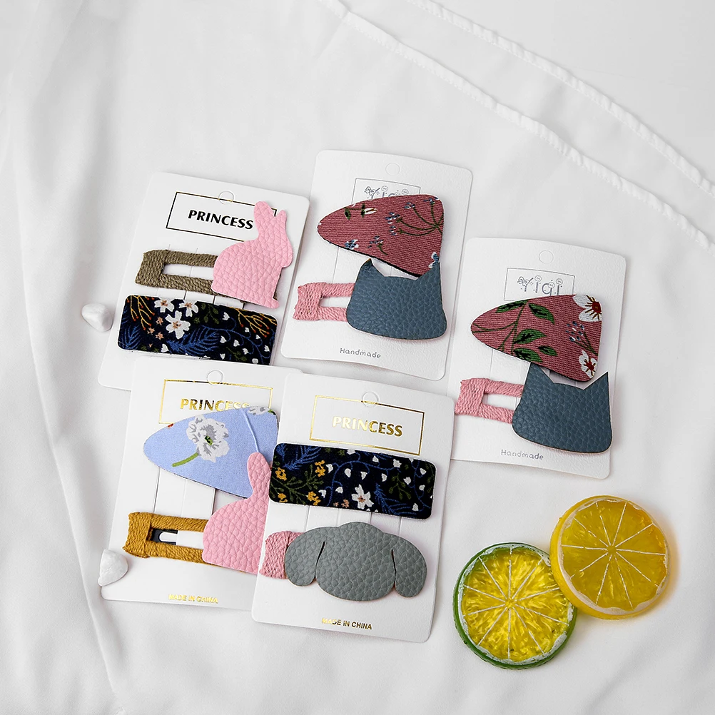 М мизм 2 шт пу хлопок девушки заколки для волос милые животные женщин BB Дети