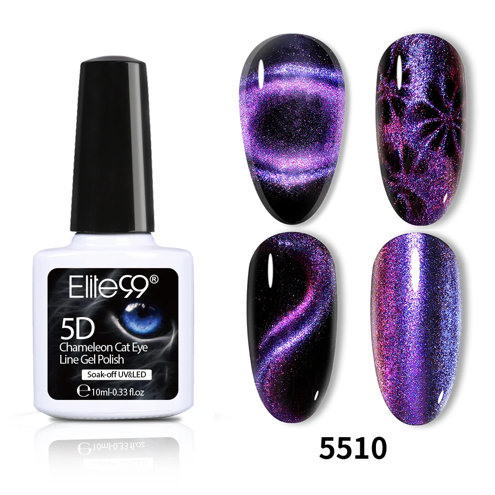 5510 Elite99 10 мл Galaxy Cat Eyes светодиодный Гель-лак для ногтей Хамелеон для использования с магнитом УФ-лак для ногтей Дизайн ногтей Блестящий гель нужен черный базовый слой - Цвет: 5510