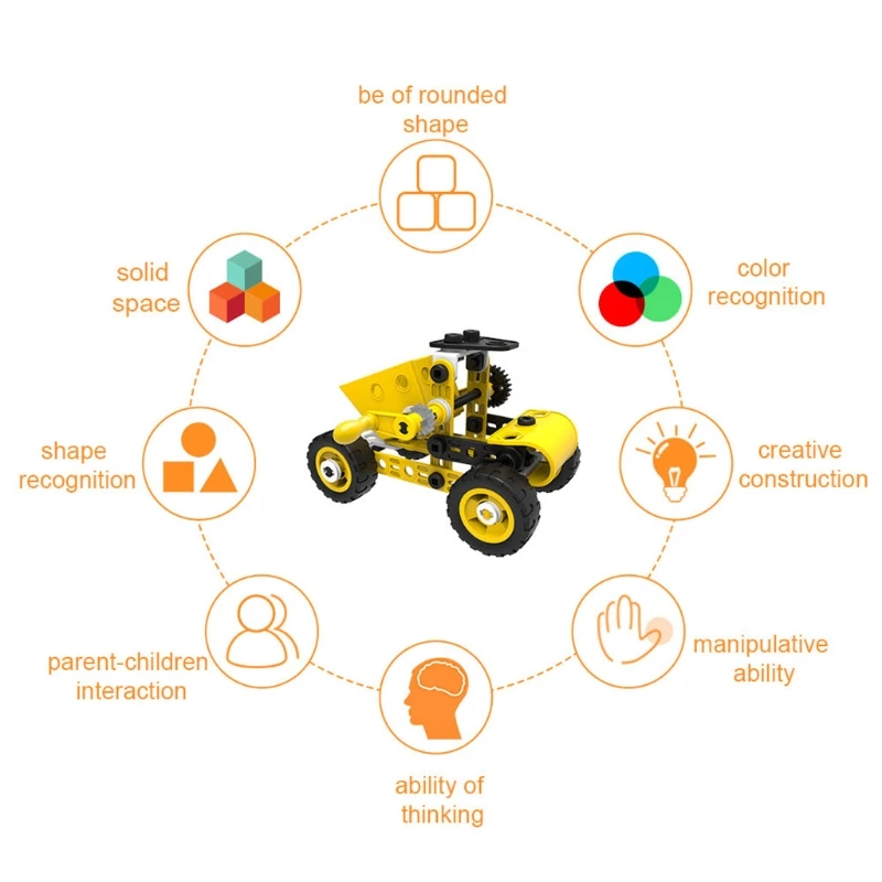 

40JC Easily Combined Construction Vehicle Toy Nut Engineering Vehicles, Disassembly and Assembly DIY Toy Car