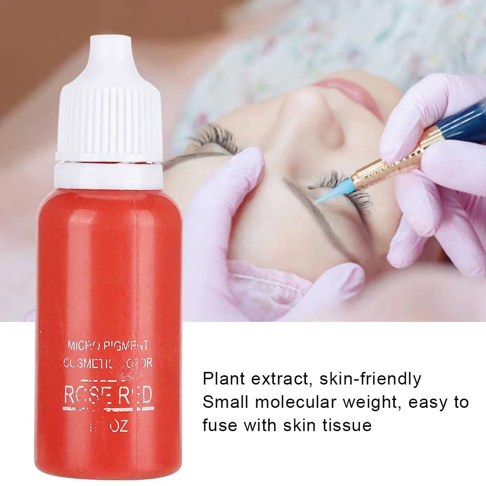 

2pcs / box 30ml Semi-permanent Rose Red Tattoo Pigment Plant Extract Eyebrow Eyeliner Lip Microblading Beauty Makeup Tattoo Ink