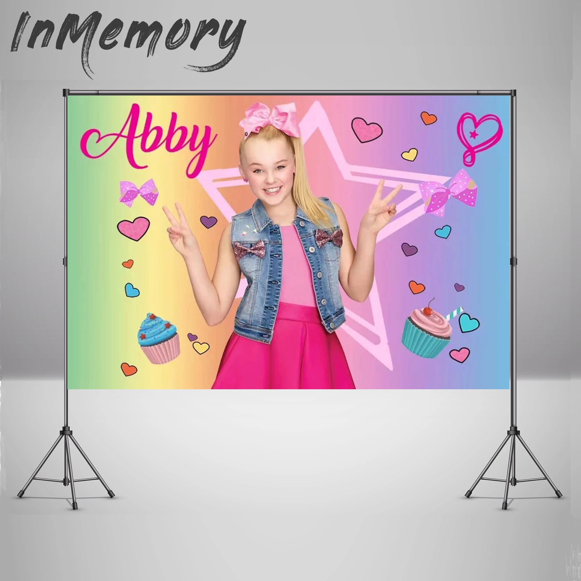 Виниловый фон для фотосъемки с изображением радуги единорога кекса банта на