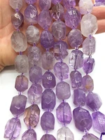 high quality natural through amethyst crystal irregular faceted loose for jewelry making diy necklace bracelet 1513x18mm