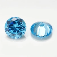 size 5 510mm 5a sea blue color cz stone round shape cubic zirconia stone synthetic stone for sale stone