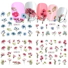 Переводная наклейка для ногтей, 1 шт., цветок, листья, слайдер, фольга, декор для ногтевого дизайна, очаровательный Маникюр SABN871-876