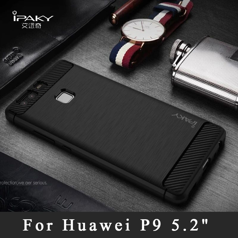 P9 case ipaky Brand Brushed TPU For huawei p9 lite P 9 Silm silicone Back Cover cover Lite Phone cases |