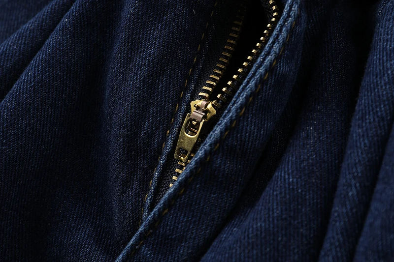 

[EAM] Loose Fit Women Blue Big Size Denim Jumpsuit New High Waist Pocket Stitch Pants Fashion Tide Spring Autumn 2021 1DD7262