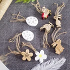 8 шт., деревянные подвесные украшения в виде яйца кролика