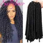 Sallyhair синтетические, 14 дюймов, 70 г, мягкие искусственные волосы для наращивания, афро-прически, дреды, черные вязаные крючком косы