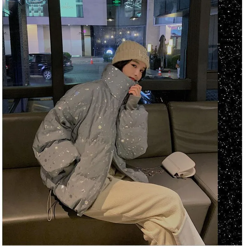 

Women Winter Fashion Designed New Loose High Street Parkas Female Brand Print Warm Coats Ladies New High Quality Outerwear ML853