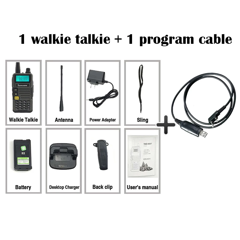 Add a cable Quansheng UV-R50-2 обновленная Мобильная рация 5 Вт 128CH VHF 144-148MHz& UHF 430-440MHz рация двухстороннее радио Baofeng - Цвет: Add a cable