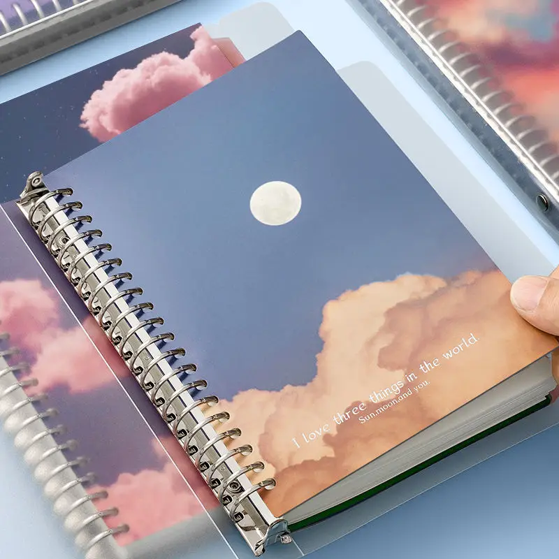 

2pcs A5/B5 Spiral Classified Notebook Dairy Journal Loose-leaf Bussiness Notebook Student Graffiti Book Office & School Supplies
