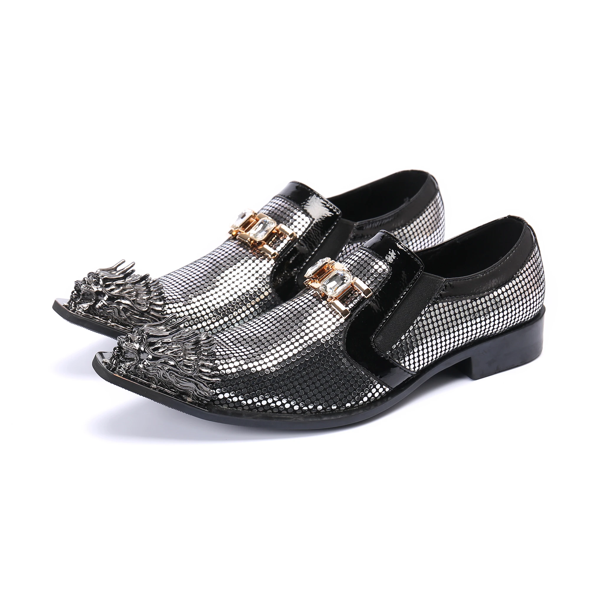 

Hot sale Handmade Party Shoes steel-toed Men'S Shoes Slip on High Top Genuine Leather Dress Shoes Big Size 47