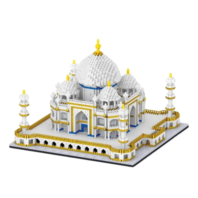 

Architecture Model Building Blocks Taj Mahal Temple of Heaven Pink Church Chinese Style Turret Micro Diamond Construction Toys