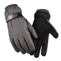 mens autumn and winter down and cotton warm gloves plus velvet thickened motorcycle outdoor riding ski and tram cold gloves