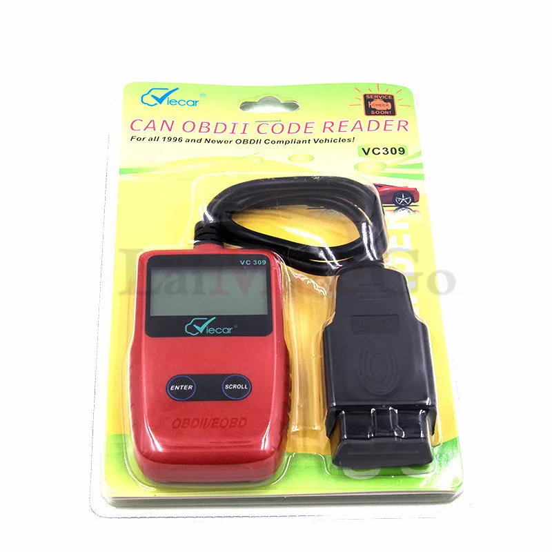 OBD2 сканирующий инструмент Viecar VC309 OBDII/EOBD считыватель кодов работает со всеми