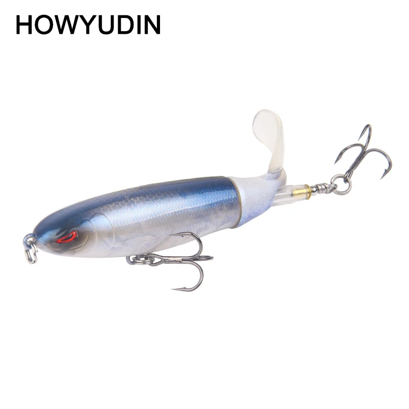 

1Pcs Popper Fishing Lure Floating Whopper Isca Artificial Laser Leurre Peche Topwater Soft Rotating Tail Hard Lure 10cm 13g