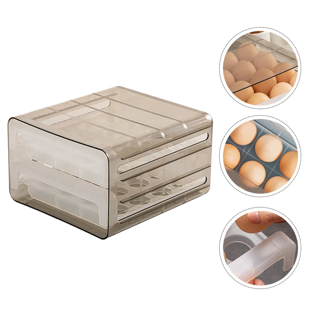 

Plastic 32 Grids Egg Storage Box Double Layers Refrigerator Egg Tray Fresh Keeping Box Storage Box for Home Organizer Dispenser