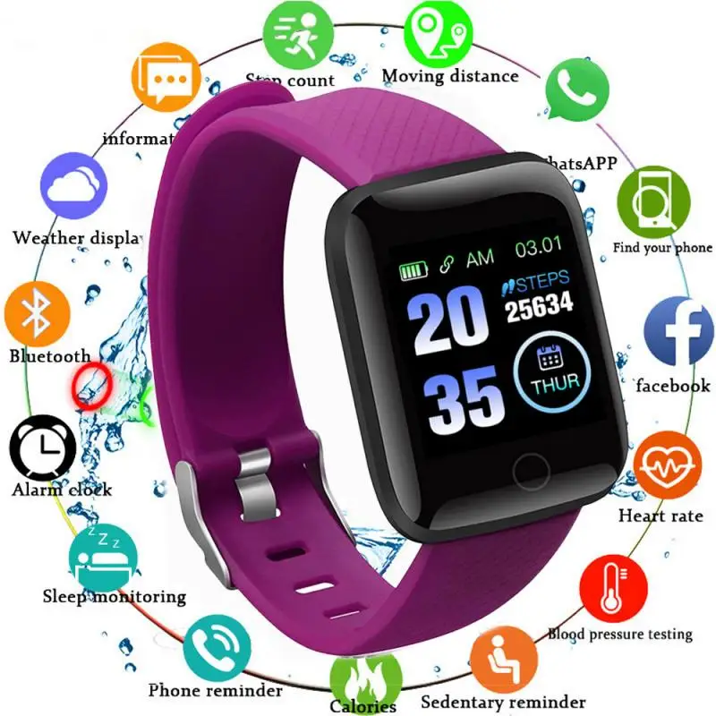 

116 Plus D13 Smart Watch Bracelet Band Bluetooth Heart Rate Blood Pressure Monitor Silicone Fitness Tracker Pedometers Sports