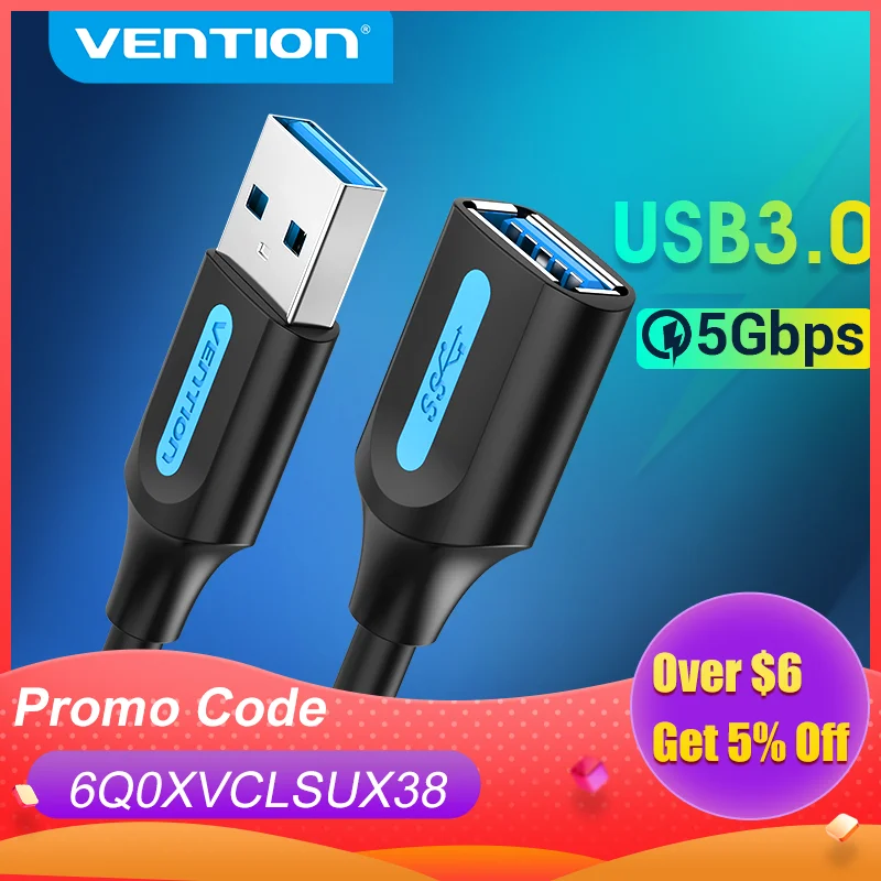 Vention USB удлинитель 3 0 2 УДЛИНИТЕЛЬ шнур для Smart TV SSD Xbox One ноутбук ПК Быстрая скорость