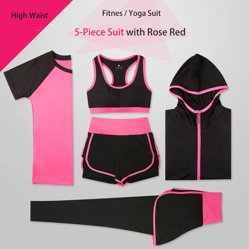 New Yoga Clothes Gym Running Suit Yoga Leisure Fitness Set Women Loose Short Sleeve Shirts And Yoga Pants  Running Fitness Set