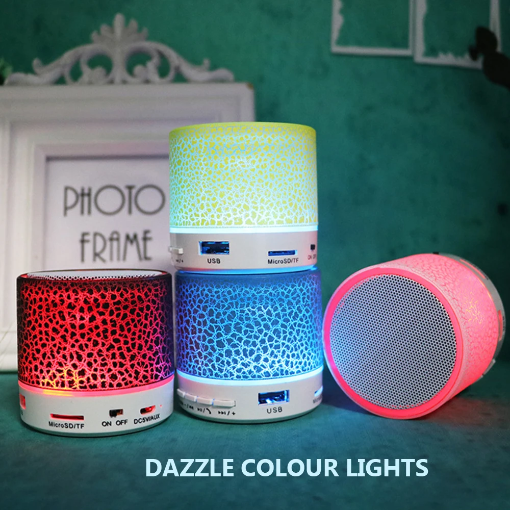 A9 мини портативный Bluetooth динамик трещины светодиодный TF USB Сабвуфер беспроводной