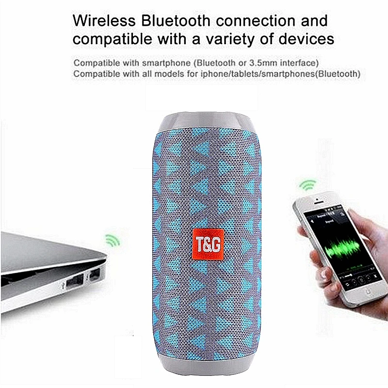 Беспроводной/BLUETOOTH динамик портативный водонепроницаемый s TG117 ткань наружная