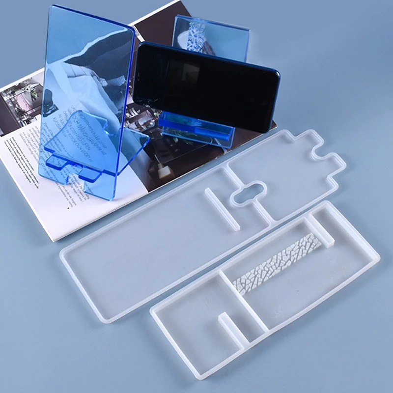 

DIY Crystal Epoxy Resin Mobile Phone Holder Mold Silicone Mold Manual Mirror Epoxy Mold For Resin Crafts Making Tool