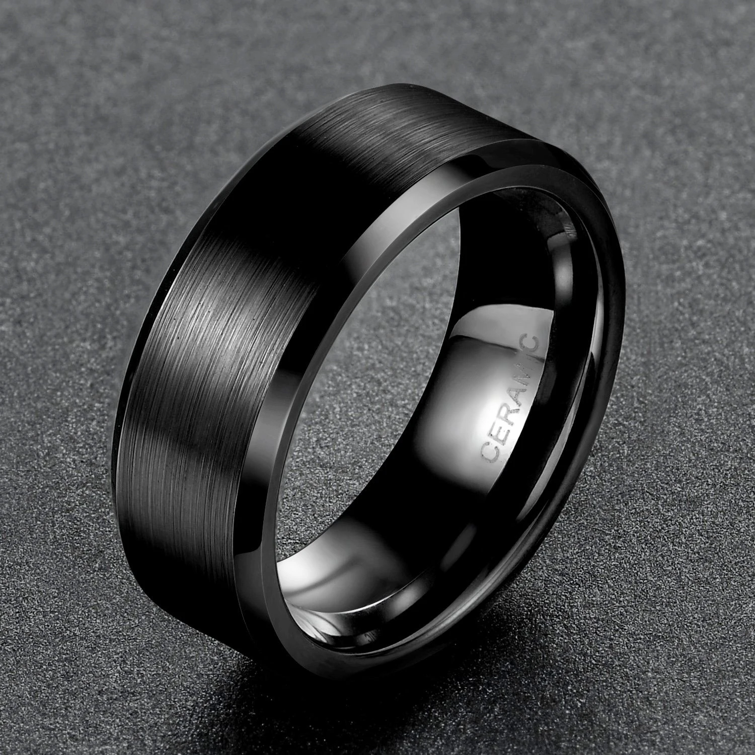 8mm So men кольцо мужское черное керамическое кольцо матовый любовь Обручальное кольцо Обручальные кольца модные мужские ювелирные изделия Gilft Bague Homme 8 мм/6 мм/4 мм - Цвет основного камня: 8mm