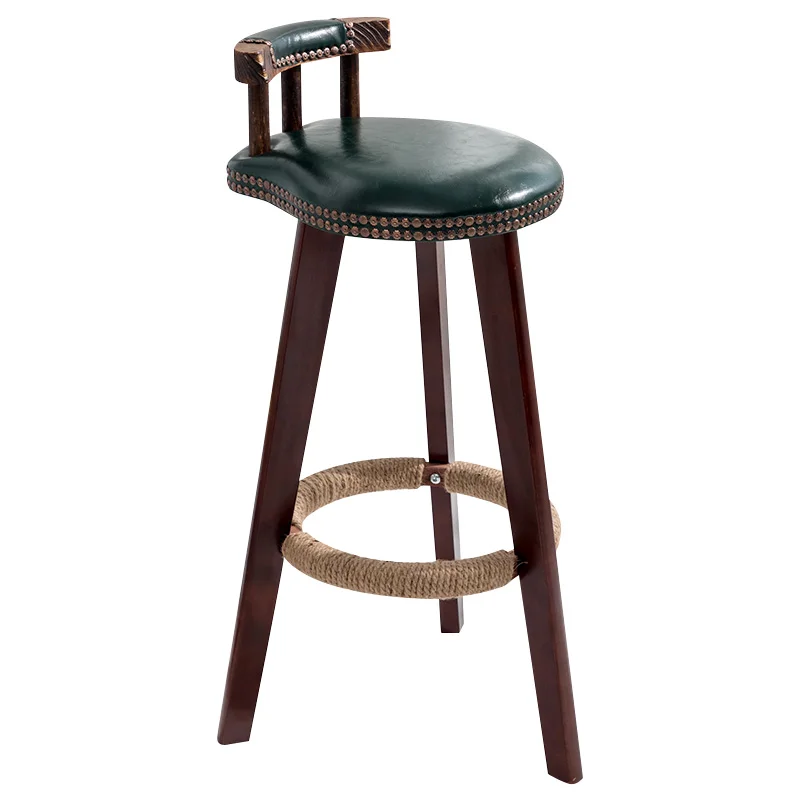 

Современный Вращающийся высокий стул в стиле ретро барный стул из массива дерева, креативный барный стул, домашний высокий обеденный стул
