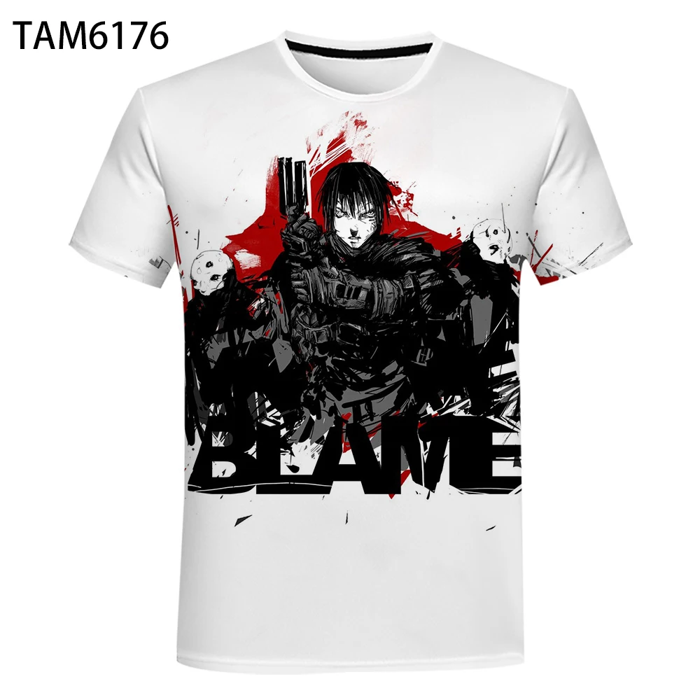 

Blame! Anime 2021 New Fashion Versatile Summer T-Shirt Men Women Children 3D Printed Cotton Short Sleeve Boy Girl Kids Cool Tops