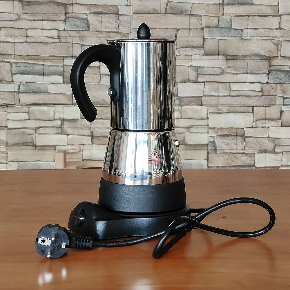 Электрическая Кофеварка из нержавеющей стали 304 220 В кофейник для мокко