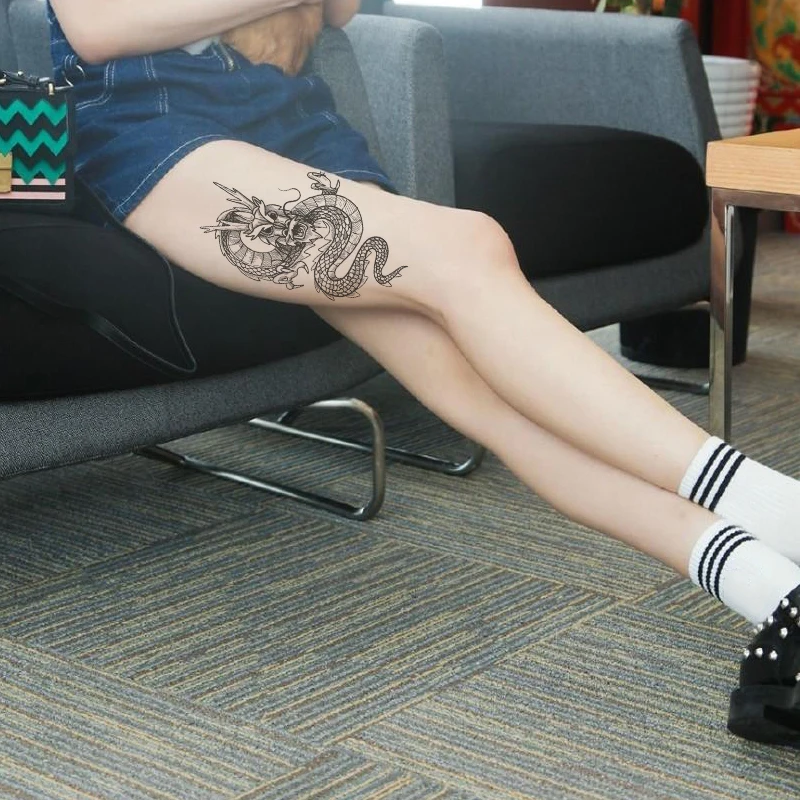 Татуировка китайского дракона искусственная водостойкая Временная наклейка для
