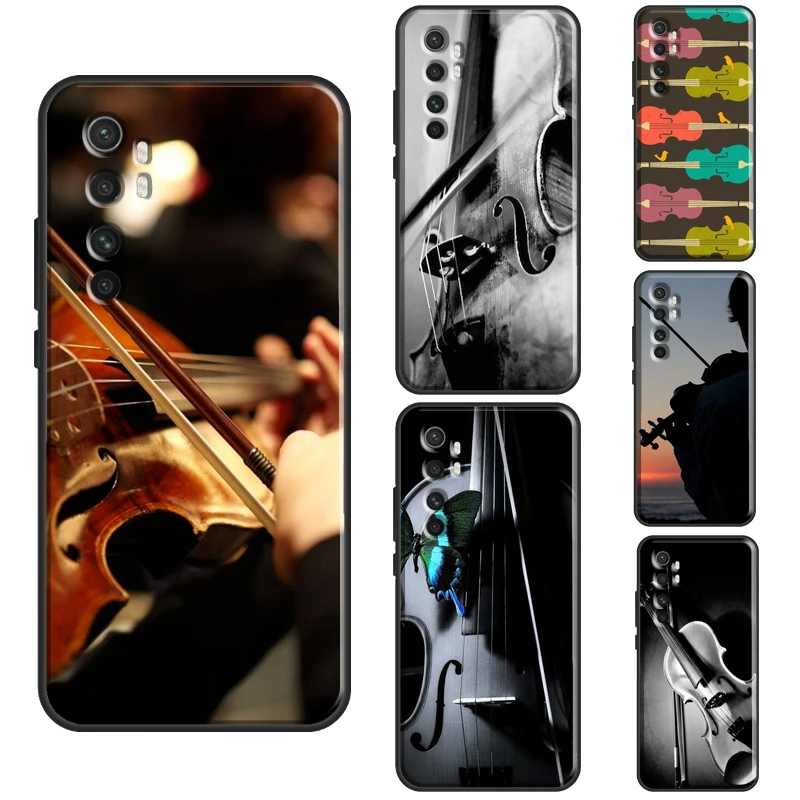 Чехол для виолончели с черно белыми скрипками POCO X3 Pro F1 F2 M3 F3 чехол Xiaomi Mi 11 Ultra Note 10