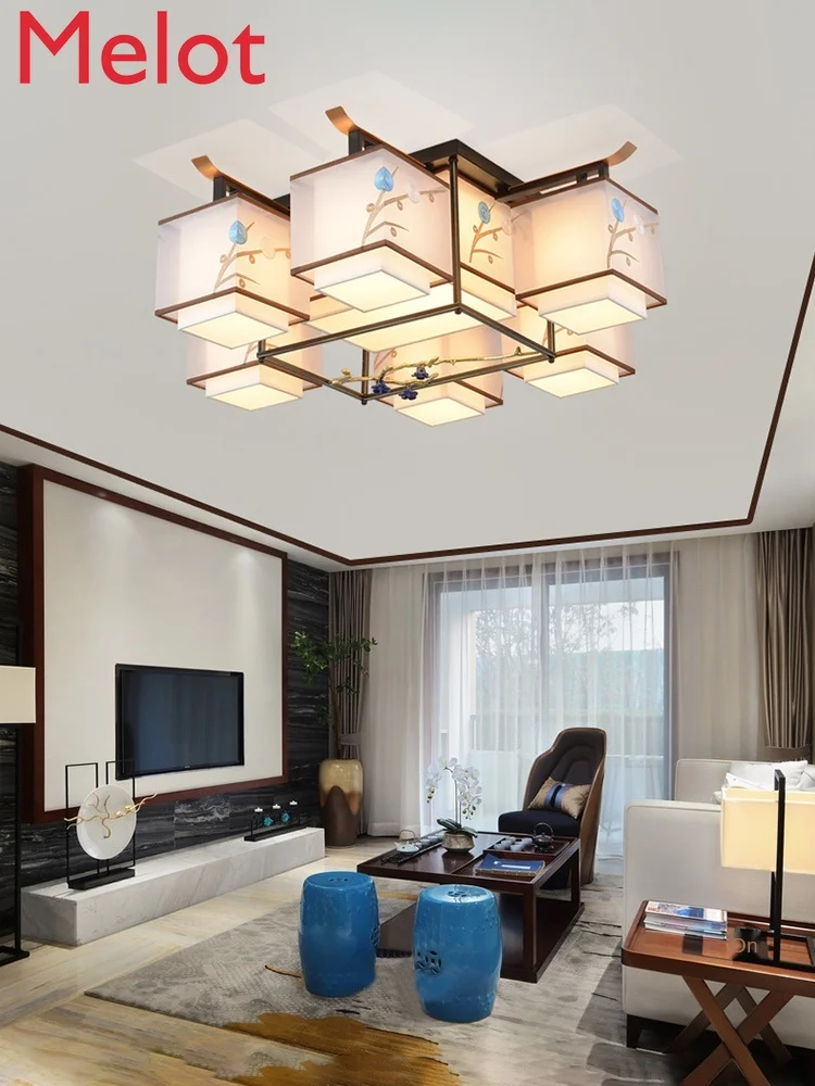 

Новая потолочная лампа в китайском стиле, простой современный светильник для гостиной, спальни, столовой, лампа в китайском стиле для лобби