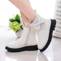 kids rubber boots children classic with bow knot boots girls princess ankle boots autumn winter warm soft cotton sweet 26 36 new