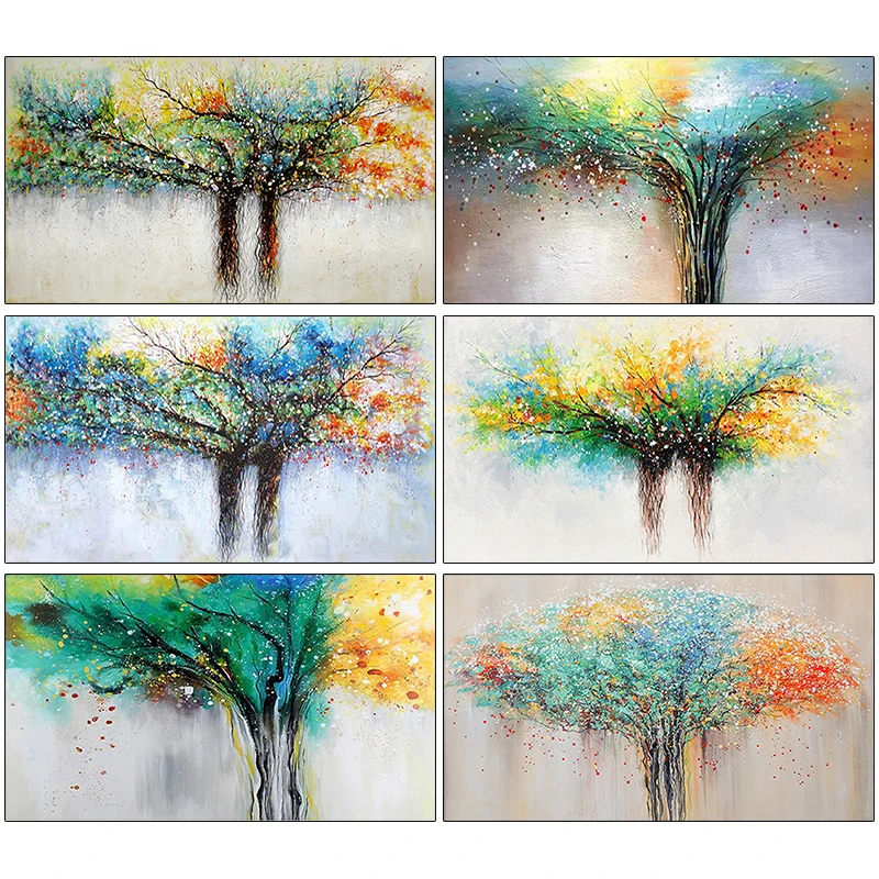 Алмазная картина полностью квадратная круглая Древо жизни 5D DIY вышивка крестиком