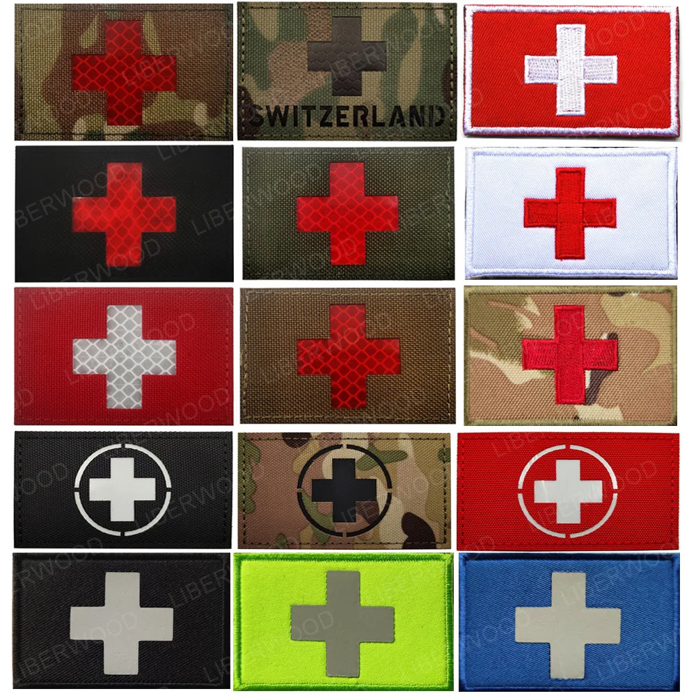 Швейцарский флаг швейцарская вышитая аппликация нашивка военный ИК