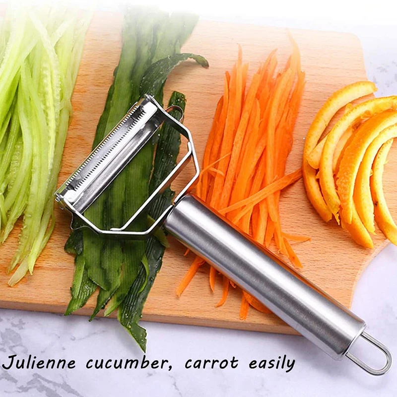 2 In1 Нержавеющая сталь картофеля Терка жульен овощечистка Кухня аксессуары