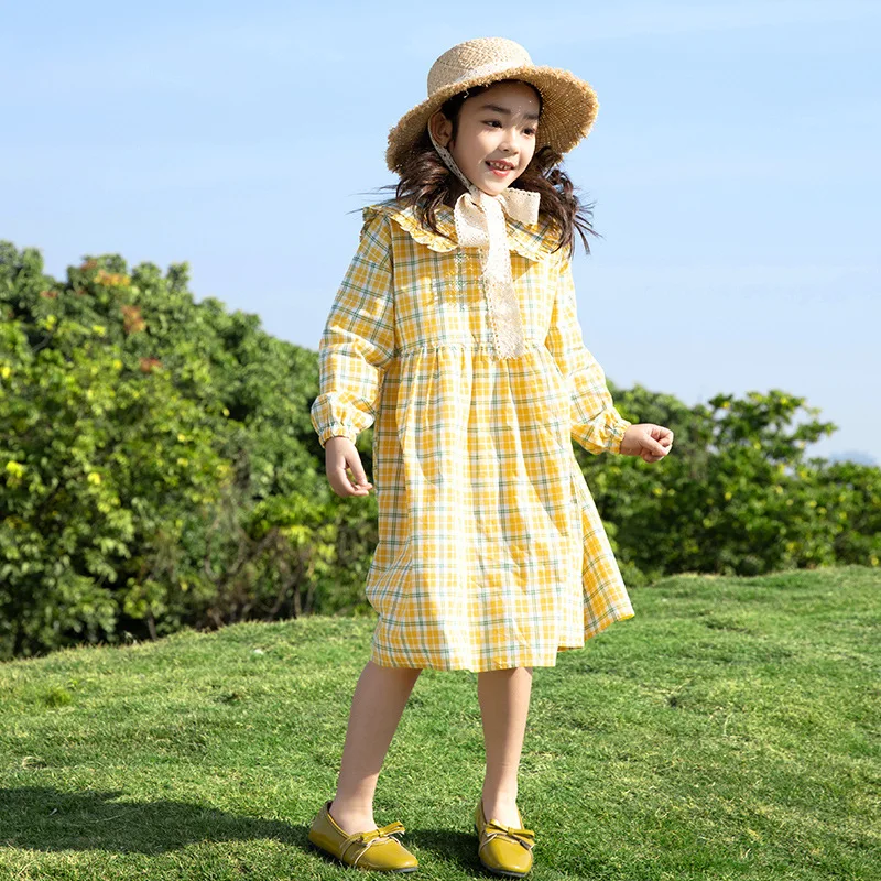 

Детское платье в клетку, на возраст 6-14 лет