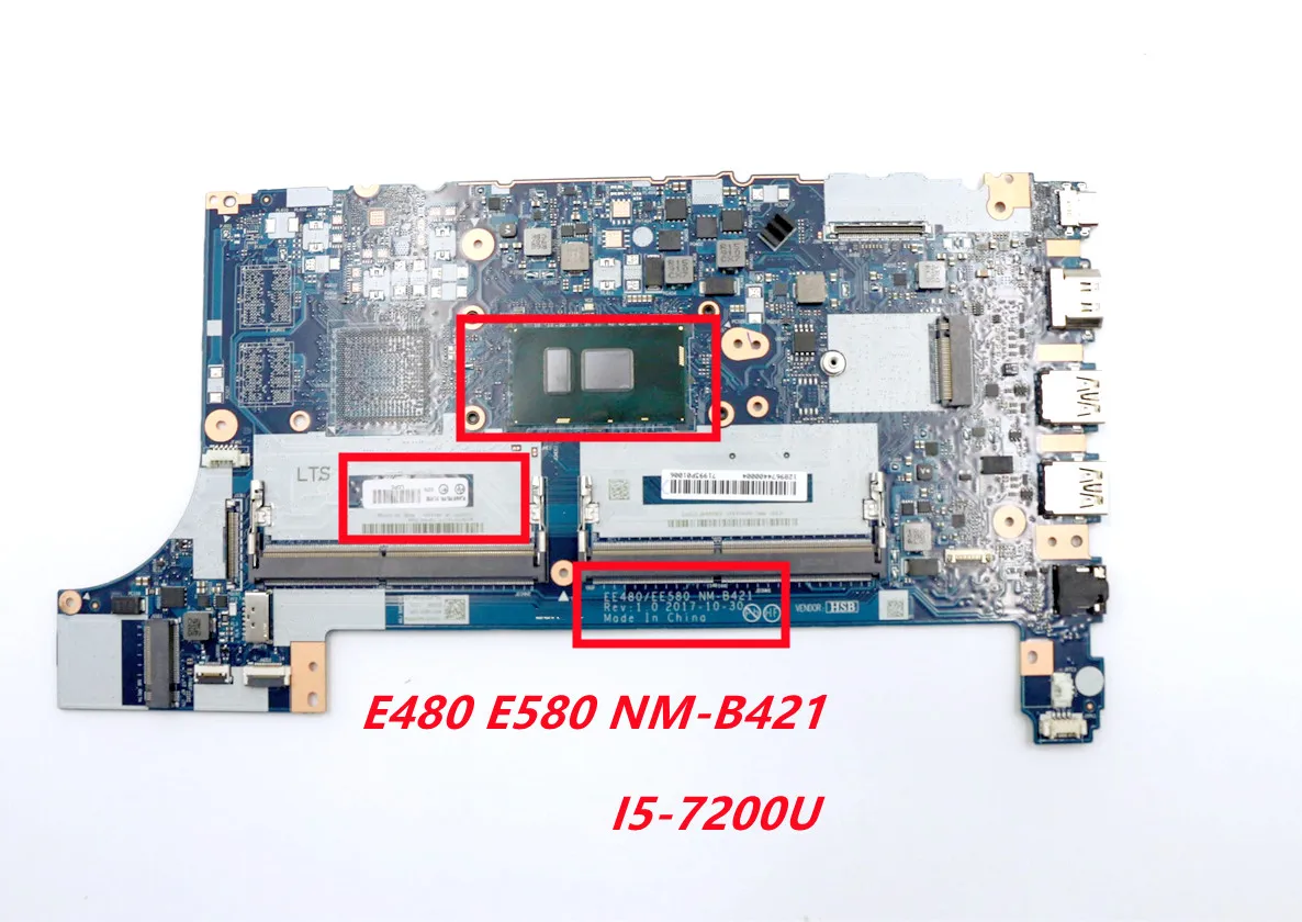 

01LW904 01LW183 EE480 EE580 E480 E580 NM-B421 For Lenovo ThinkPad Laptop Motherboard SR342 I5-7200U GMA DDR4 100% tested ok