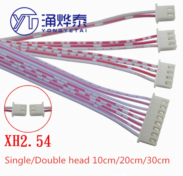 

YYT 5PCS 2.54mm Pitch Connector Cable XH2.54 Plug Line length 30/20/10CM Red and white 2P/3P/4P/5P/6P/7P/8P/9P/10P/11P/12P JST