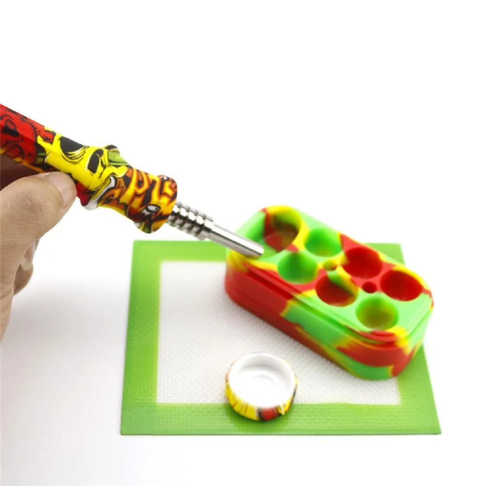 

collector SiliconeSet Concentrated Flue Gas Tube with GR2 Titanium Tip Silicone Mini NC Honey Bird Straw Silicone