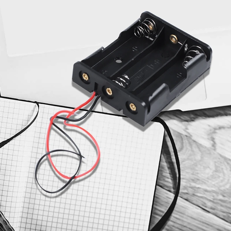 Черный пластиковый чехол-держатель с пружинным зажимом 3x1 5 V AA | Электроника