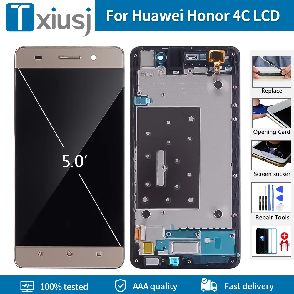 5 0 &quotдля Huawei Honor 4C ЖК дисплей сенсорный экран с рамкой для HUAWEI CHM UL00 TL00H CL00|Экраны