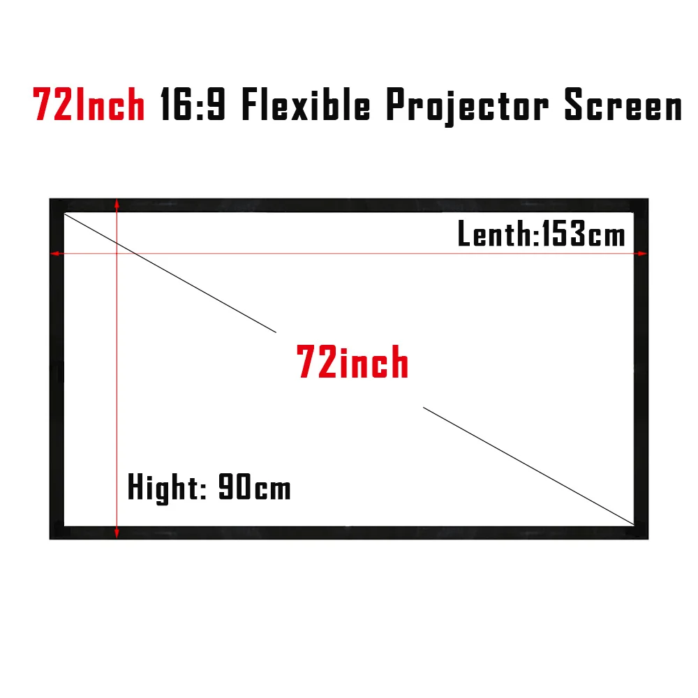 

Projector Projection Screen HD 16:9 4K Video Simple Curtain Fabric Cloth Canvas Portable Folding Screen For Home Outdoor Office