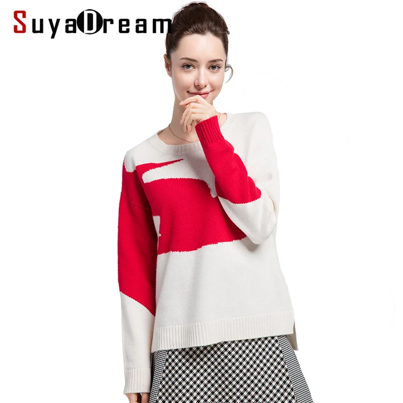 Женский шерстяной пуловер 90% 10% кашемировый свитер с круглым вырезом для женщин