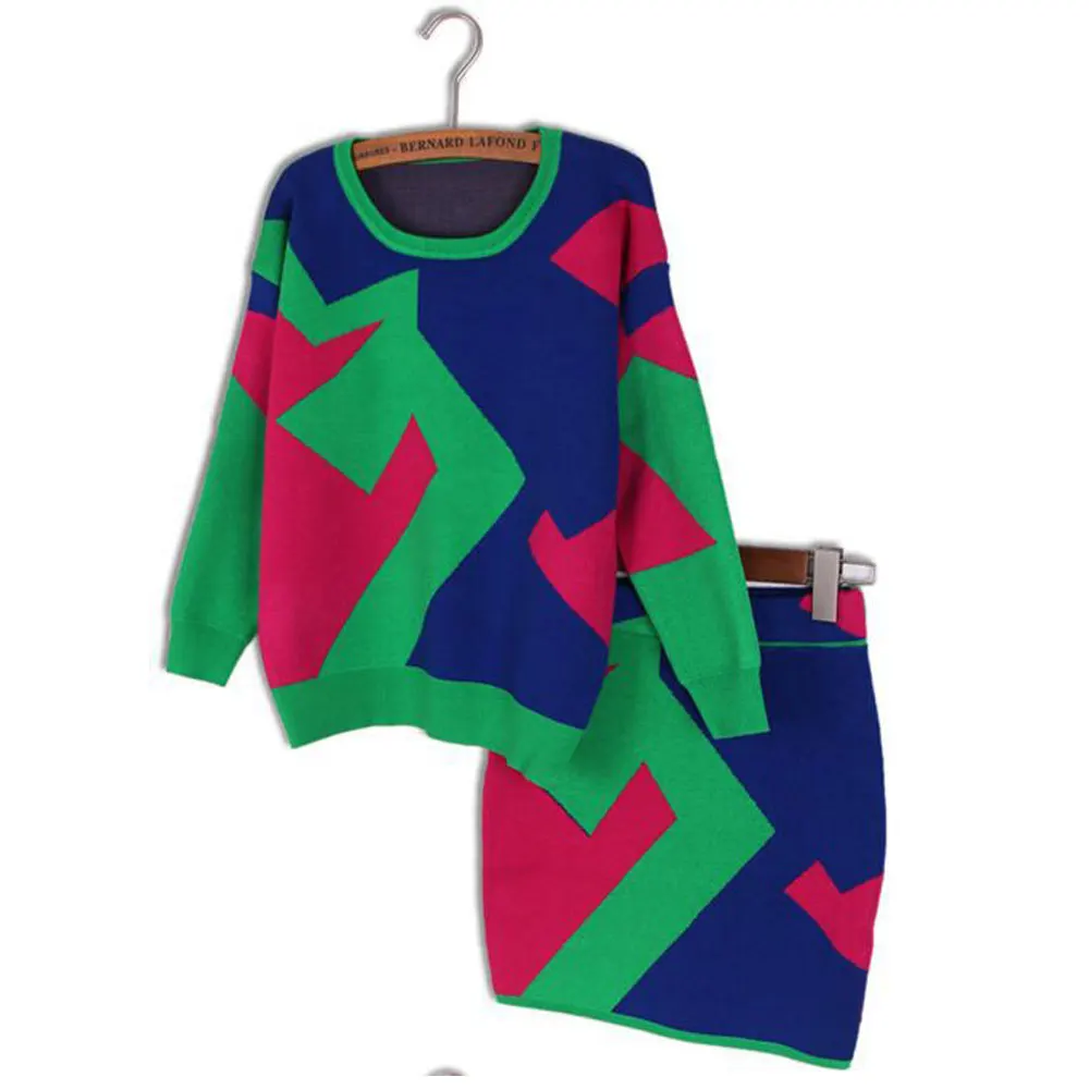 Комплект одежды пуловер спортивный костюм топ Мини-Юбка Для Женщин комплект из 2