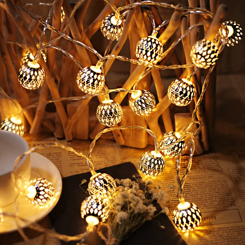 

LED Morocco Ball Fairy Globe Garland Waterproof Lantern String Lights Outdoor Decorative Garden Patio Party Wedding ChristmasTr