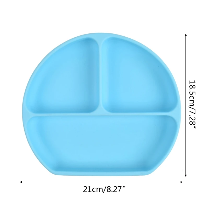 

Food Grade Silicone Baby Divided Sucker Bowl Infant Learning Feeding Dishes Anti-Slip Dinner Plate H055