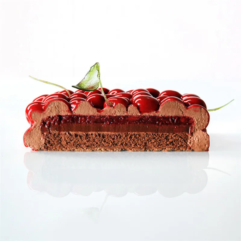Силиконовая 3D форма вишни для торта поддон выпечки шоколадного Мусса